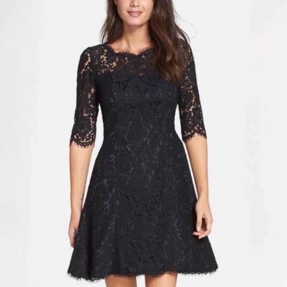 Eliza J. LBD Flare Lace Cocktail Dress Size 6